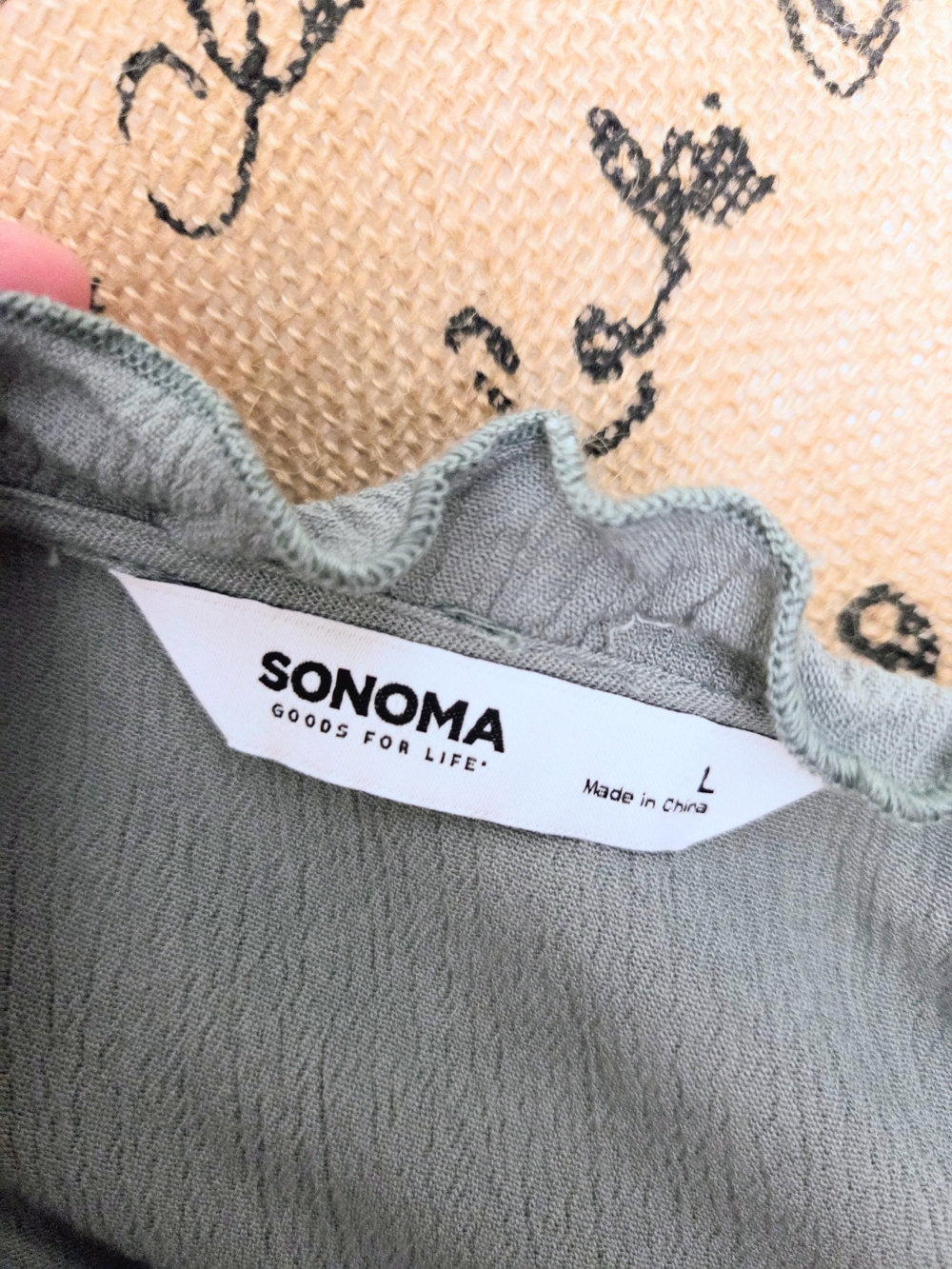 Sonoma Light Sage Boho Tiered Dress with Tassel Tie - Picture 5 of 10